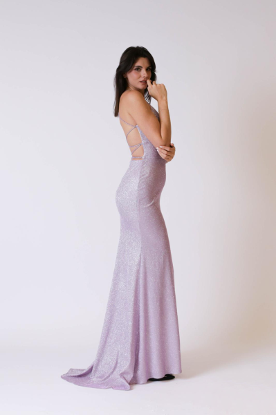 Long Glitter Dress Sirena - Lilac