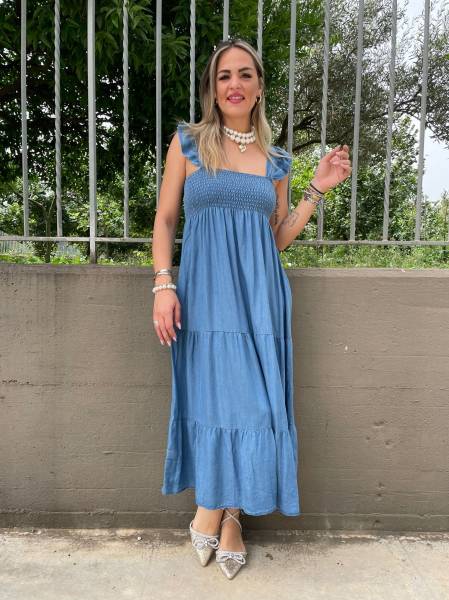 Denim Tencel Dress - Blue