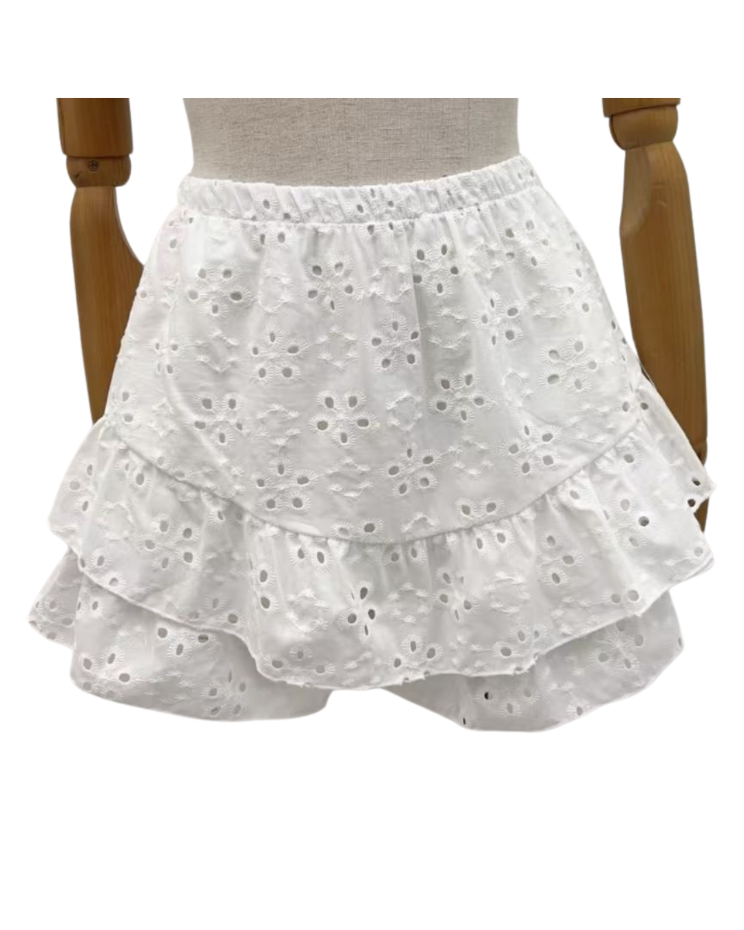 Boho Chic Mini Skort - White