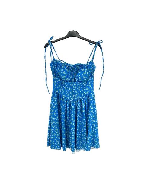 Floral Tie-Shoulder Sundress - Royal Blue