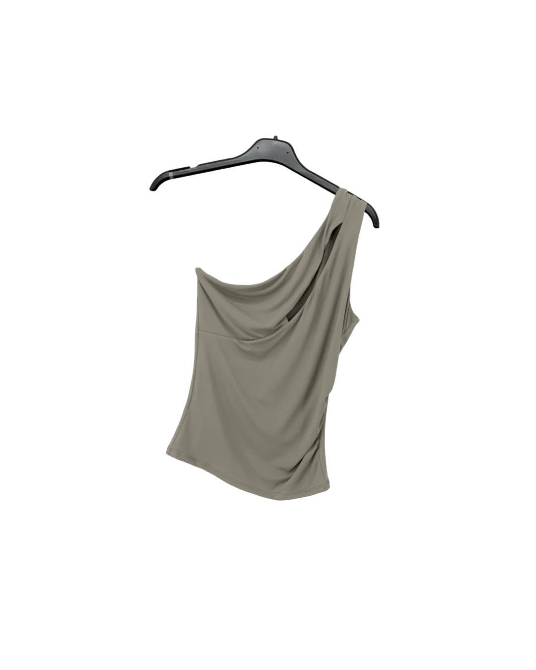One-Shoulder Cutout Top - Brown
