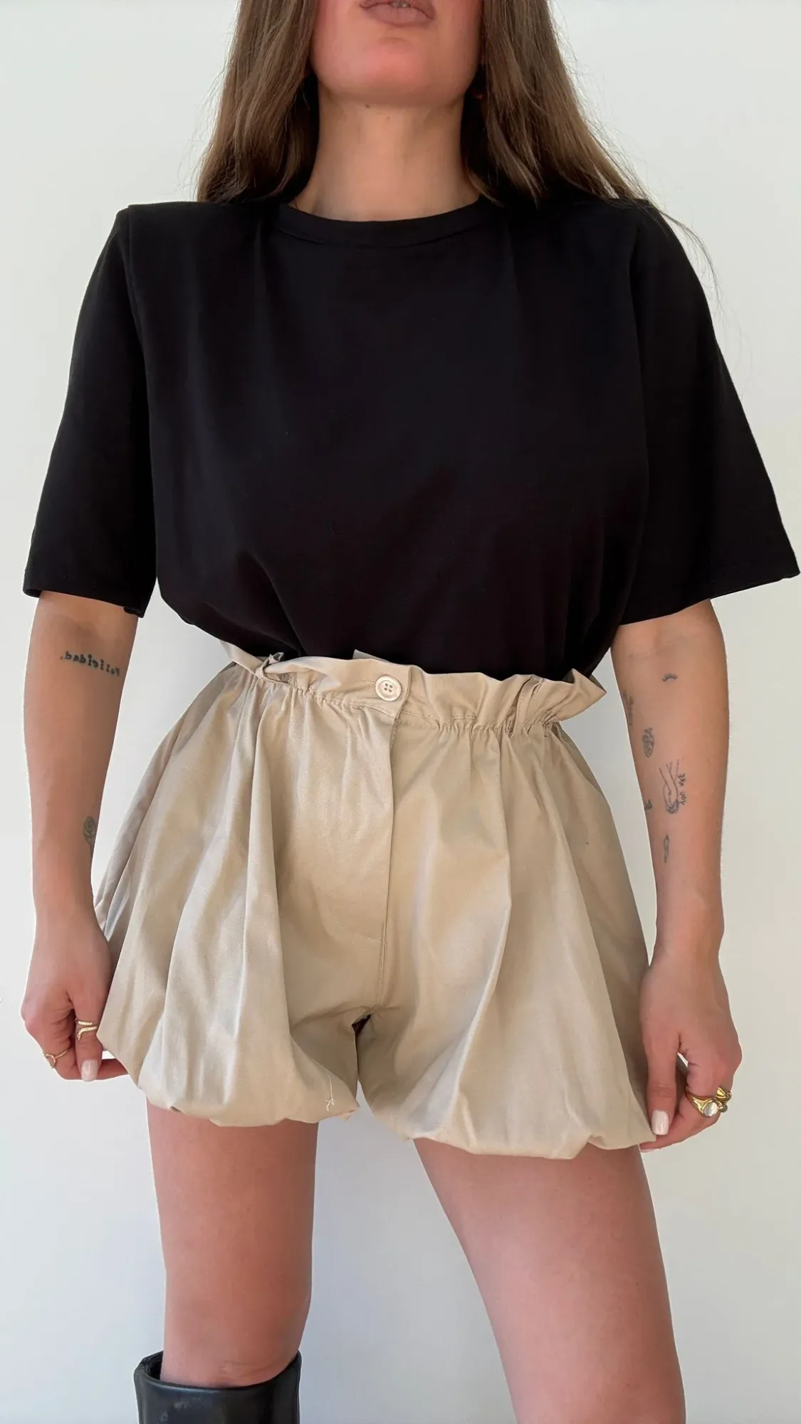 Balloon Style Skort - Beige