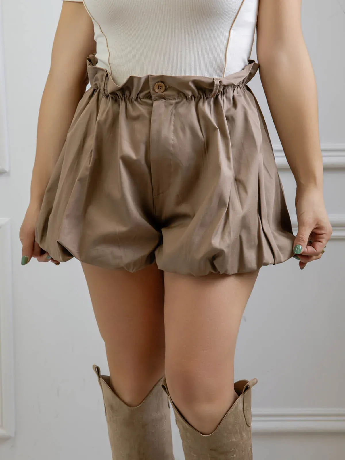 Balloon Style Skort - Brown