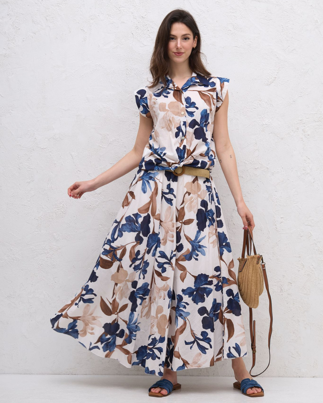 Floral Print Shirt - Blue
