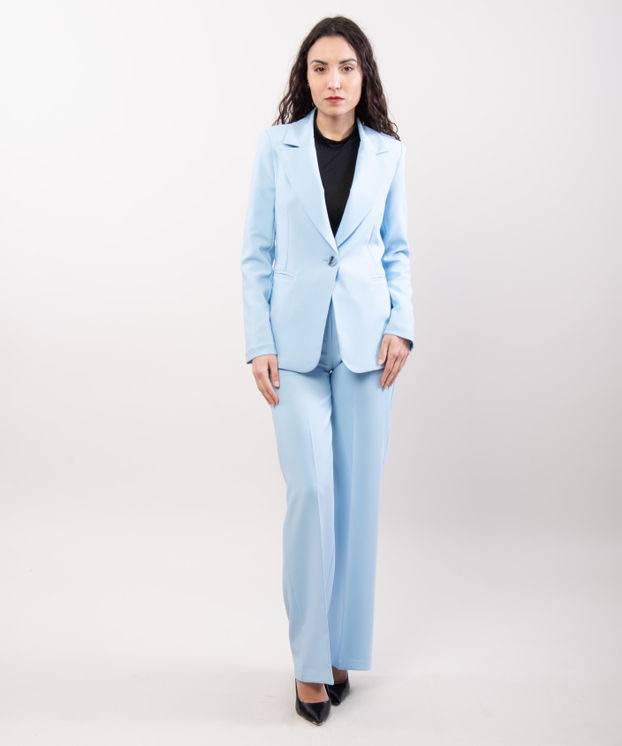 Elegant Wide Leg Trousers - Sky Blue