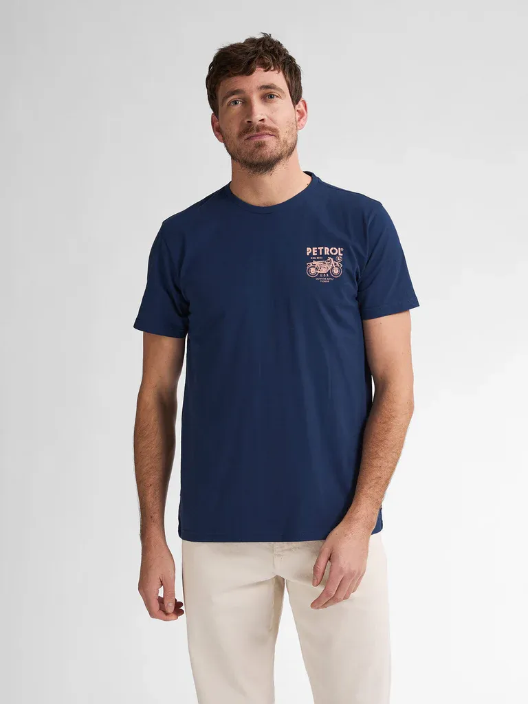 Petrol Back Print T-shirt Bayfrontstone - Blue