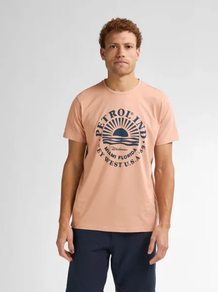 Petrol Artwork T-shirt Dolphincrest - Peach