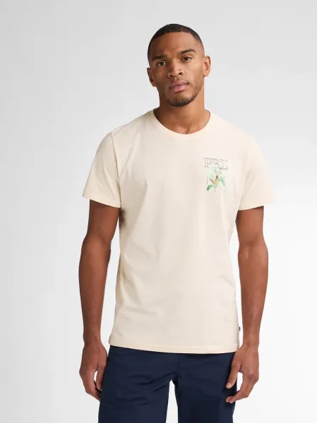 Petrol Back Print T-shirt Nauticalwalk - Beige
