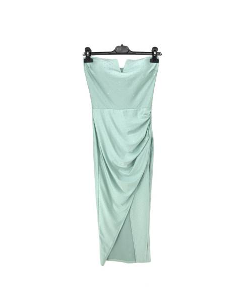 Rhinestones Bandeau Dress - Mint