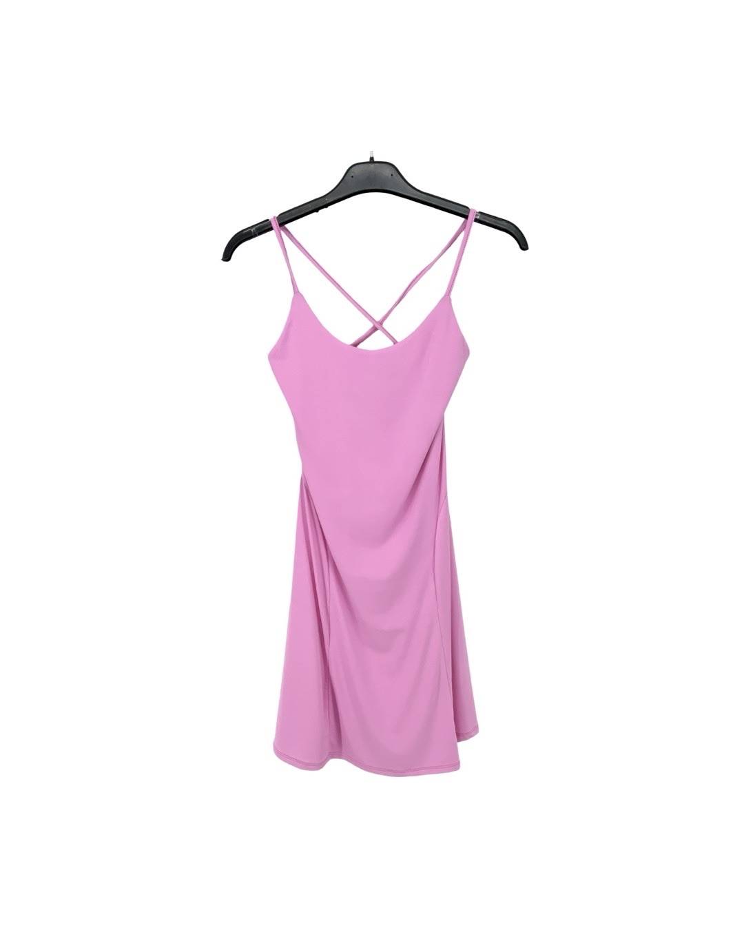 Open-Back Spaghetti Strap Mini Dress - Fuchsia