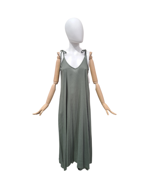 Airy Linen Blend Dress - Khaki