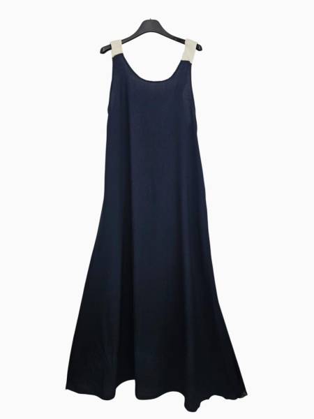 Backless Dress with Bow - Blue