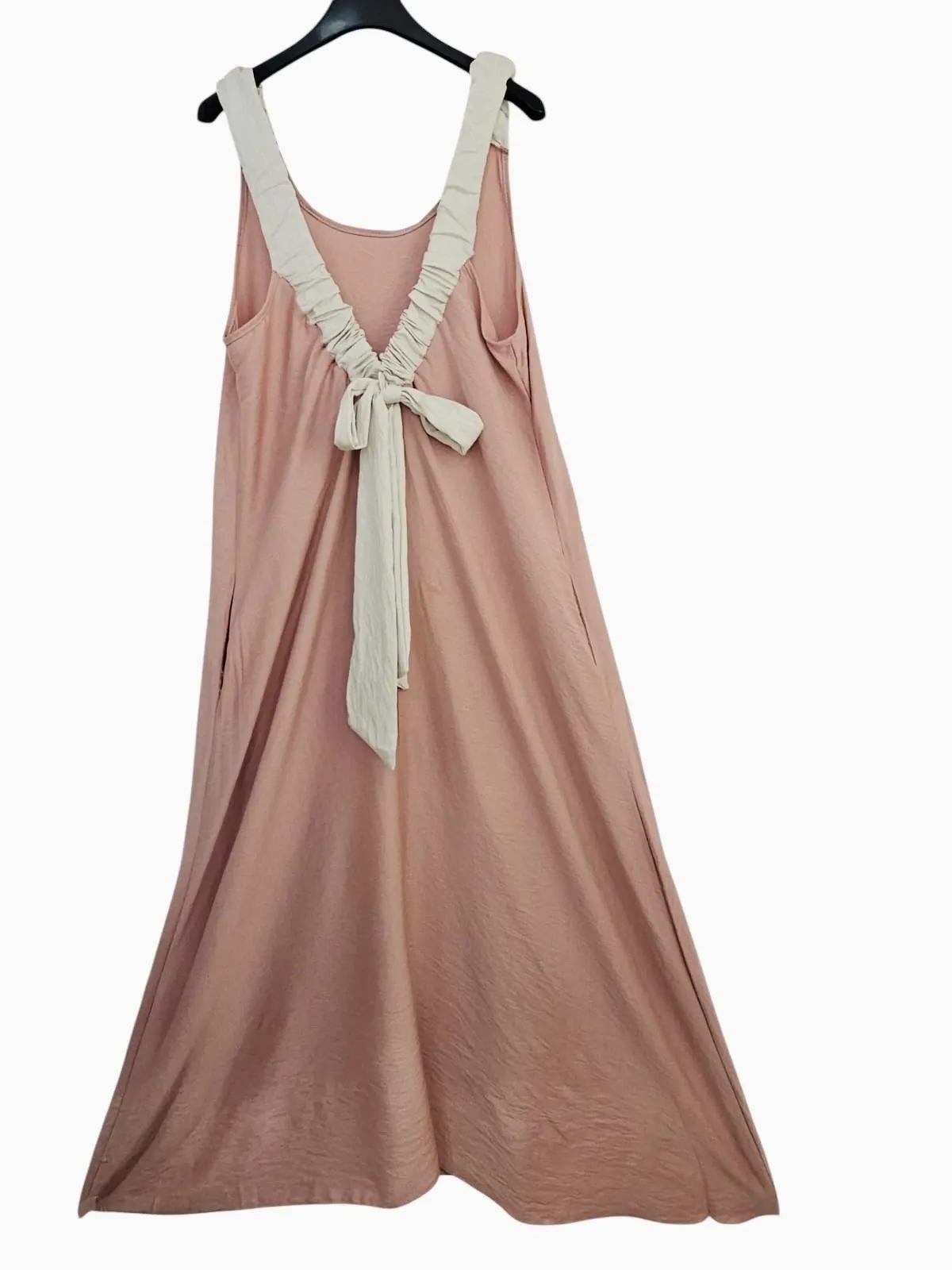 Backless Dress with Bow - Camel