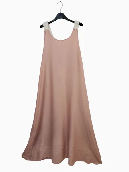 Backless Dress with Bow - Camel