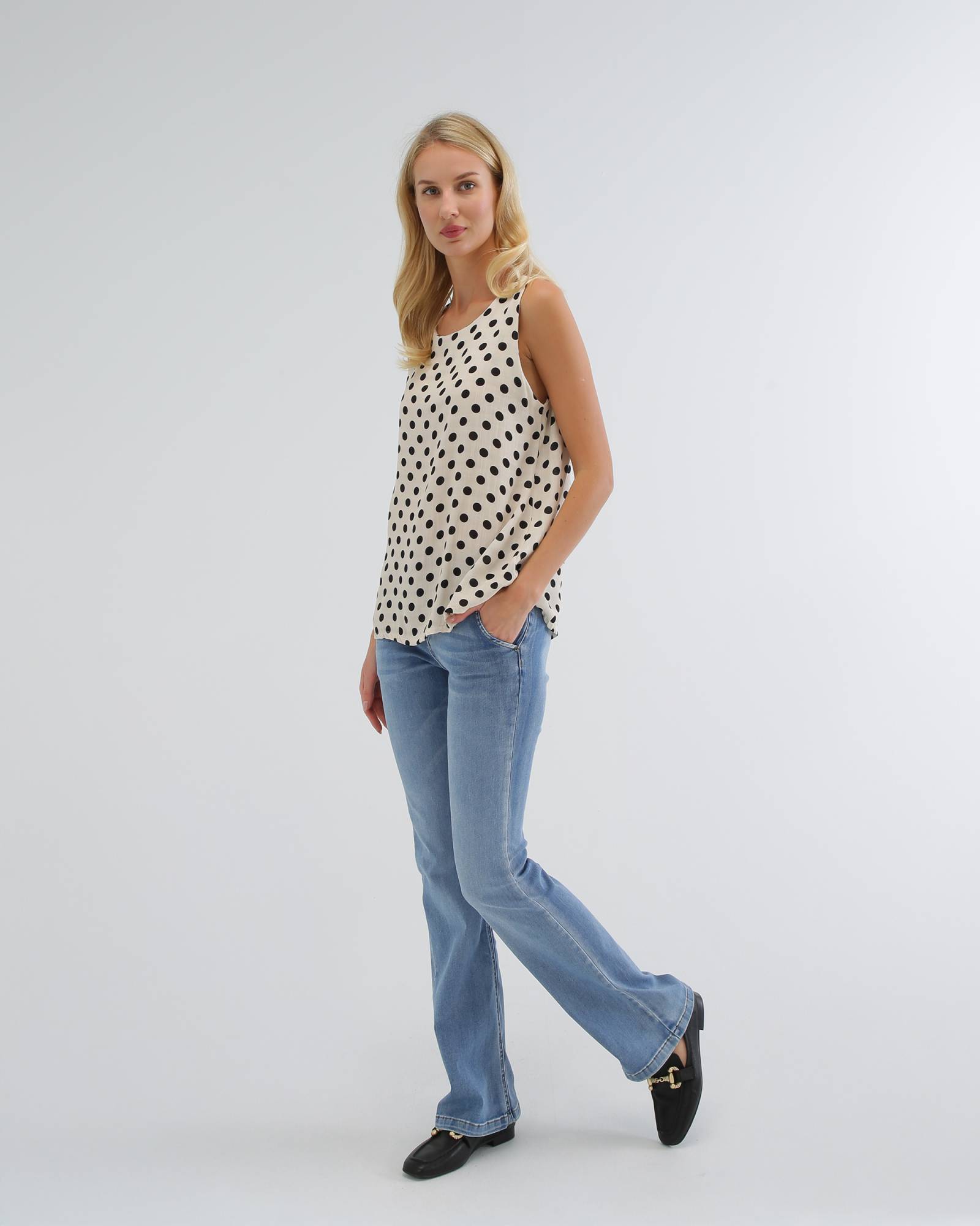 Polka Dot Blouse - Blue