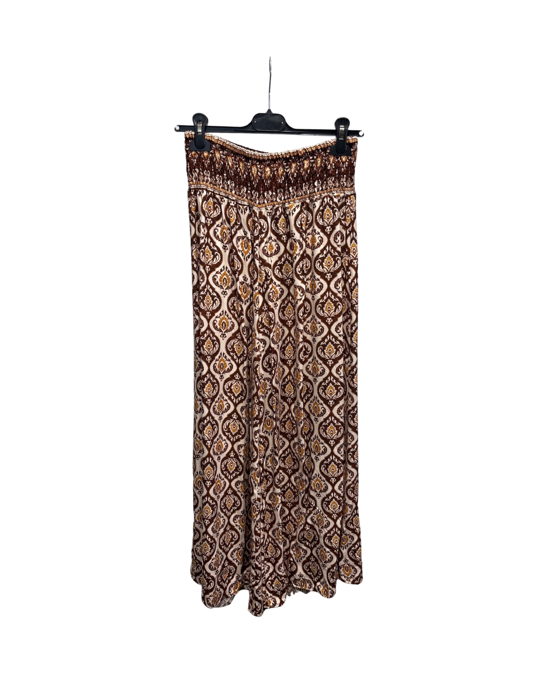 Patterned Viscose Trousers - Brown