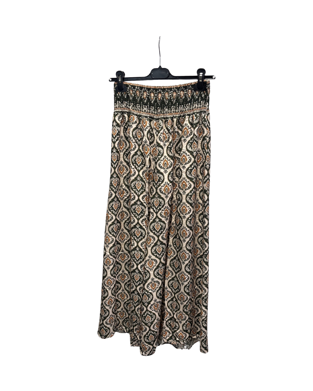 Patterned Viscose Trousers - Khaki