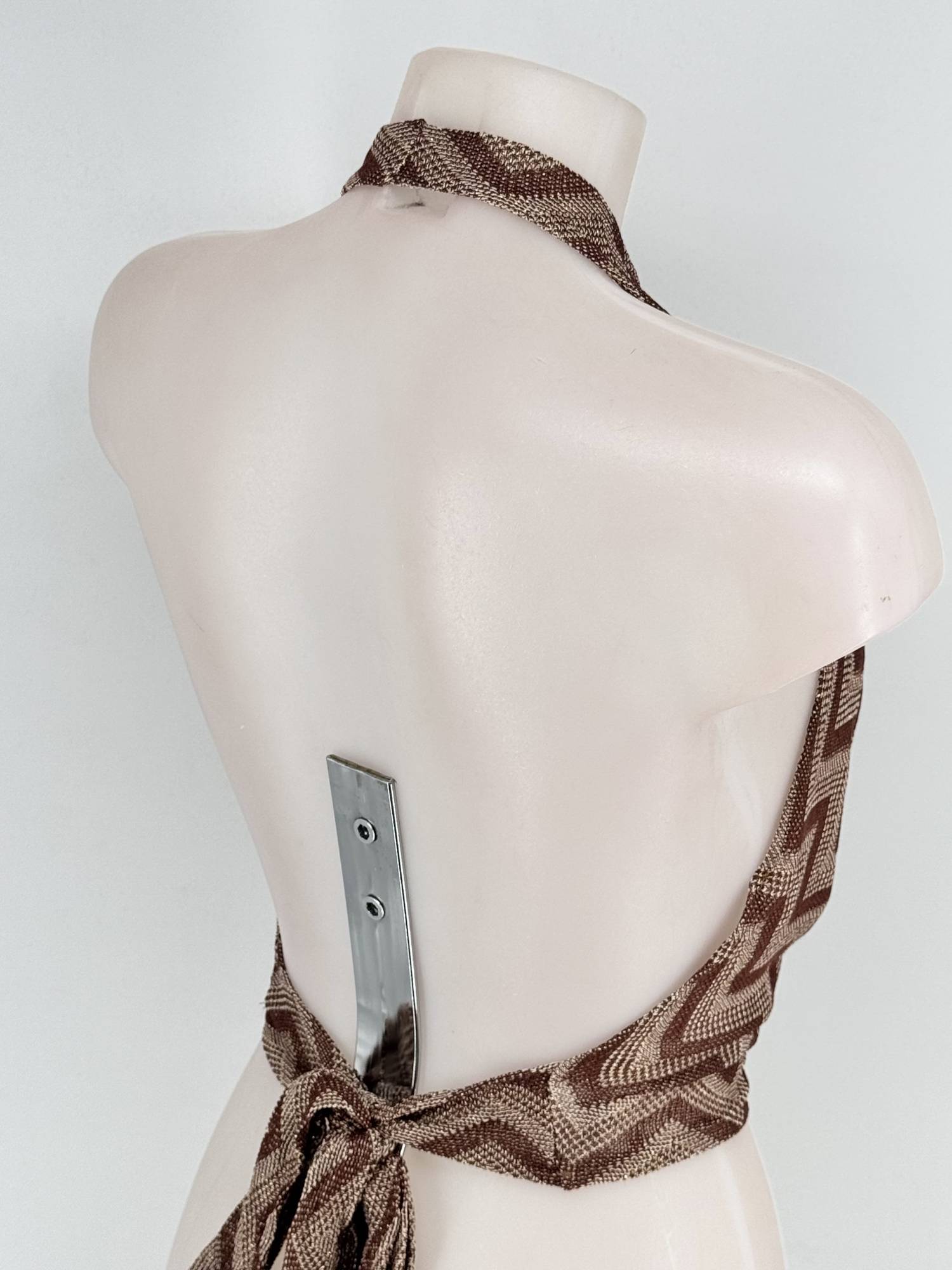 Chevron Waterfall Top - Brown