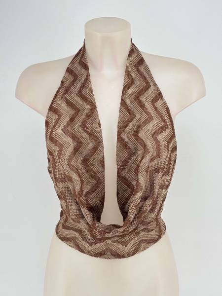 Chevron Waterfall Top - Brown