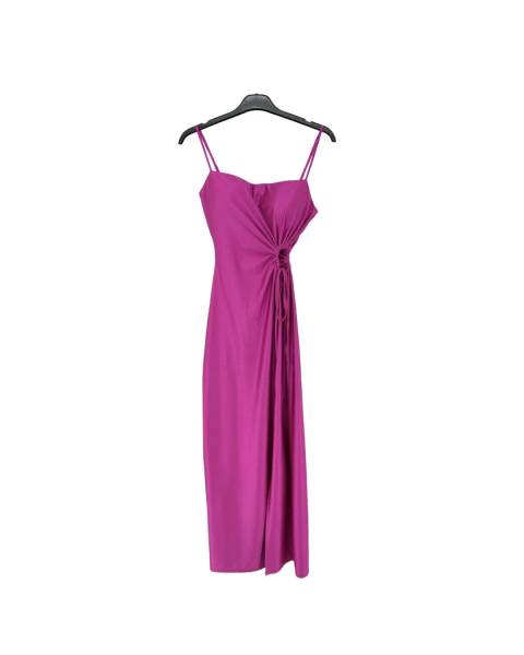Maxi Dress with Side Cutout - Magenta