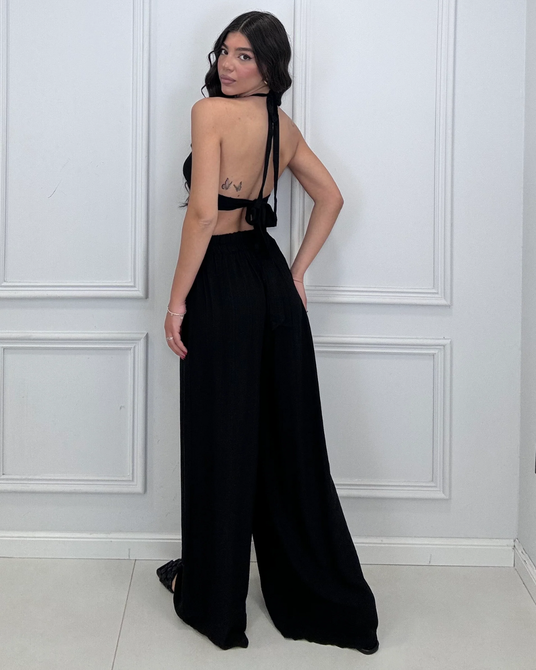 Linen Blend Set - Black