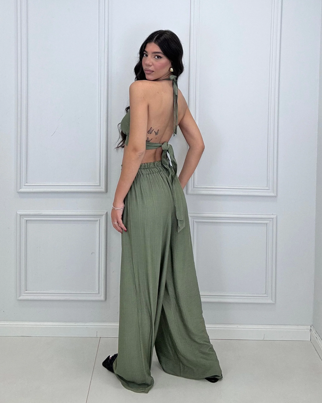 Linen Blend Set - Khaki