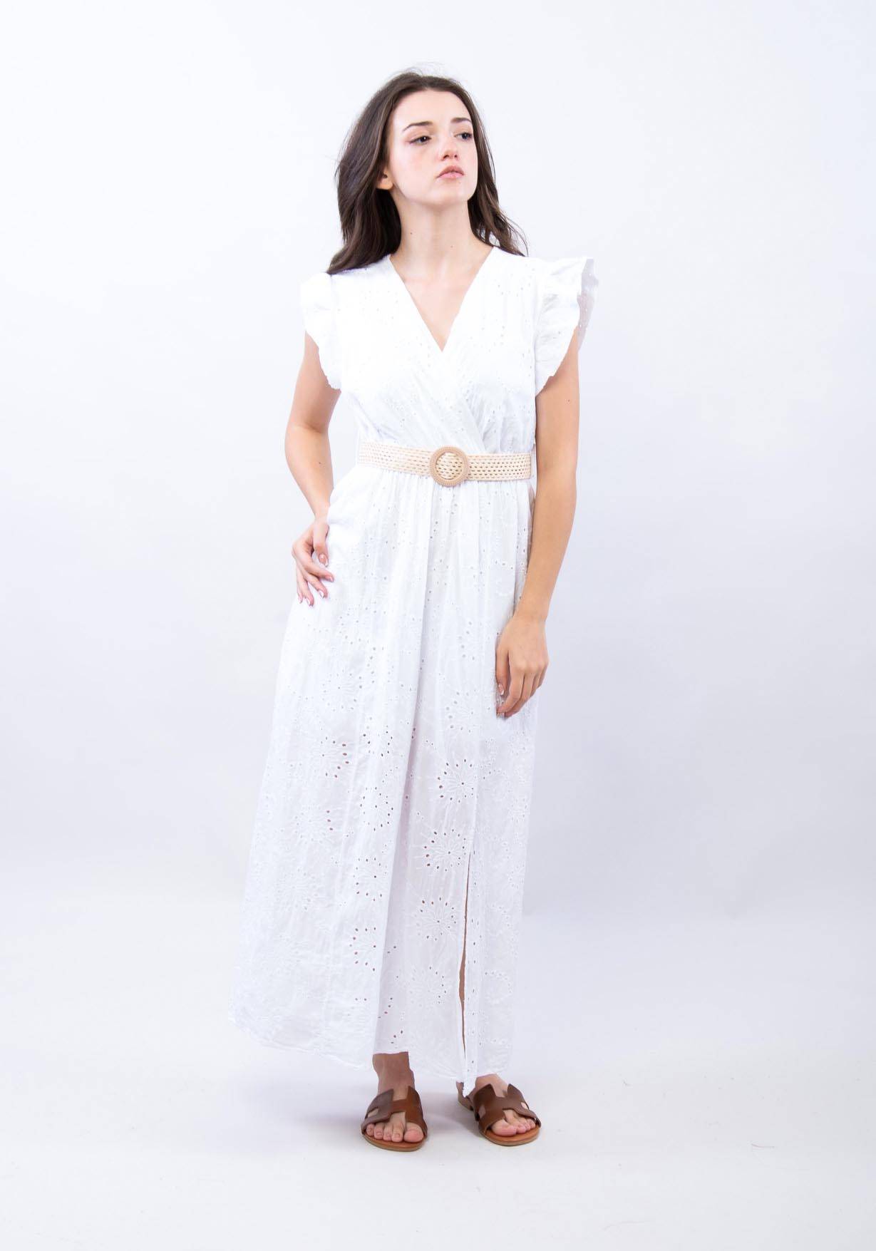 Boho Style Maxi Dress - White