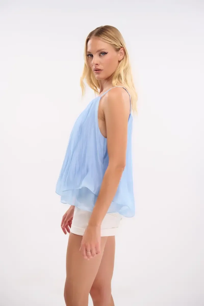 Chiffon Camisole Top - Sky Blue