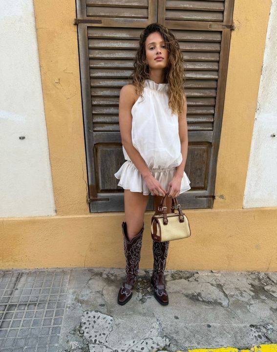 Chic Ruffled Playsuit - White