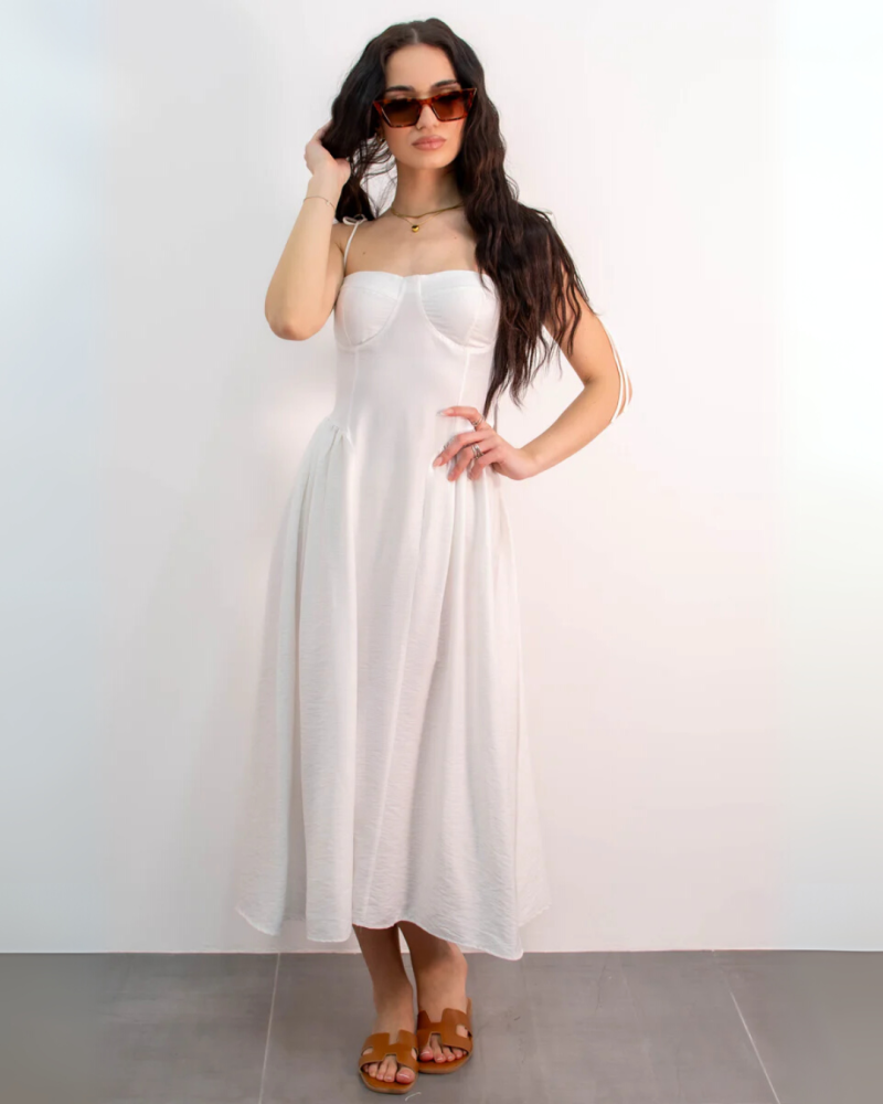 Strappy Airy Maxi Dress - White