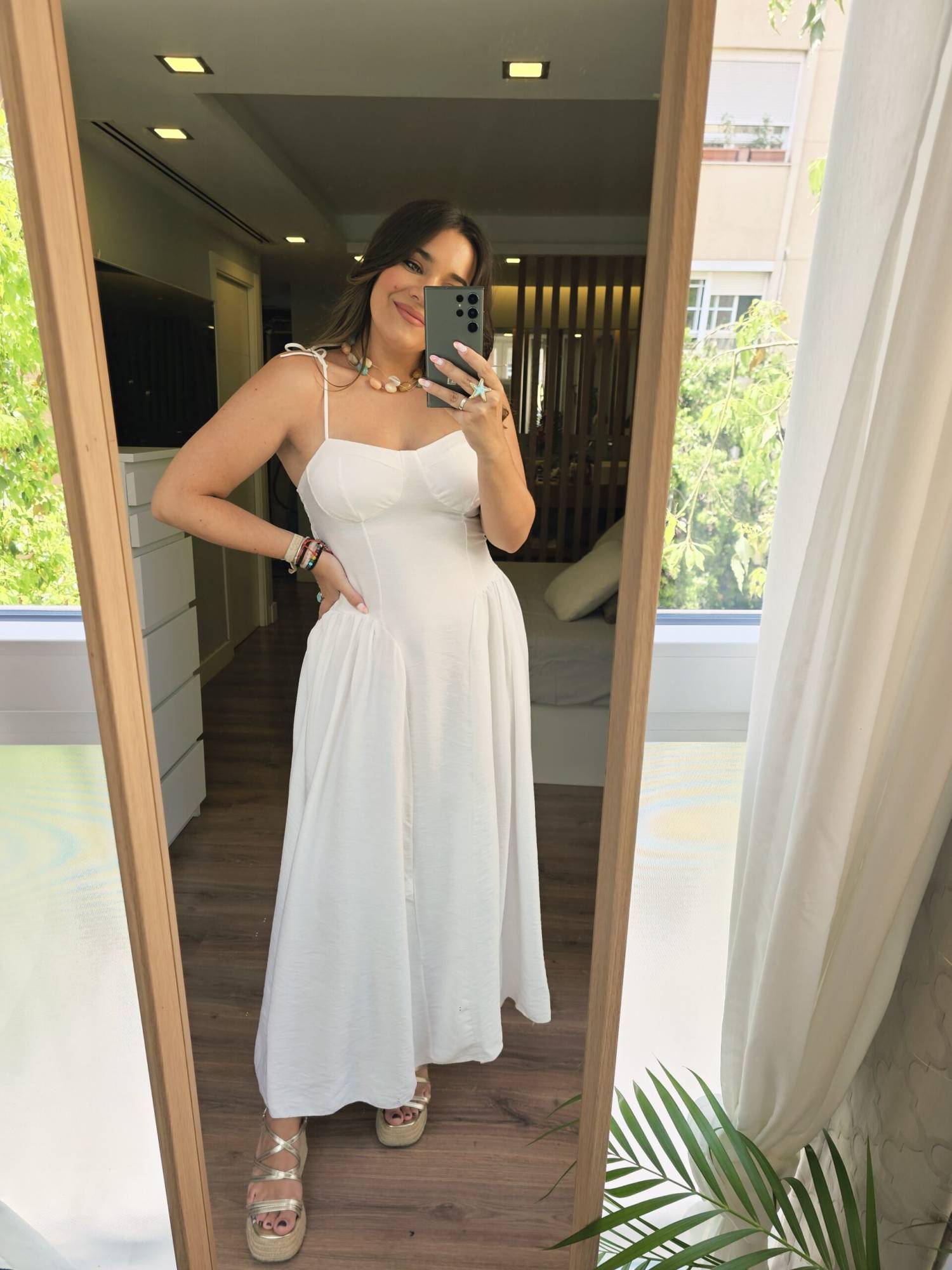 Strappy Airy Maxi Dress - White