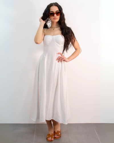 Strappy Airy Maxi Dress - White