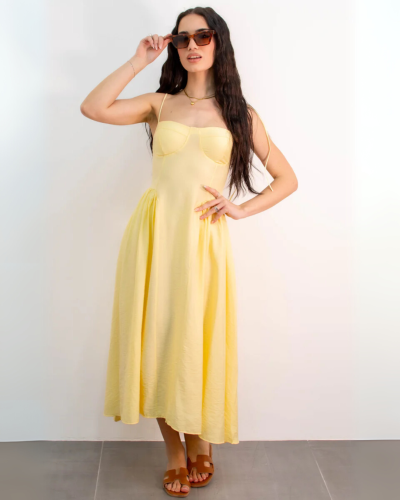 Strappy Airy Maxi Dress - Yellow