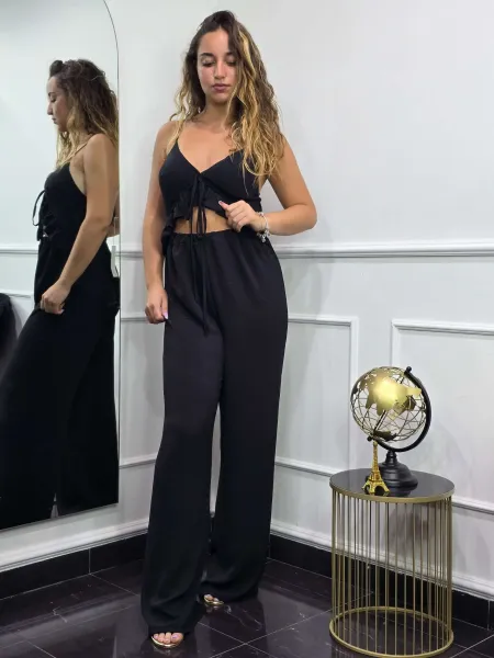 Cut Out Jumpsuit - Black