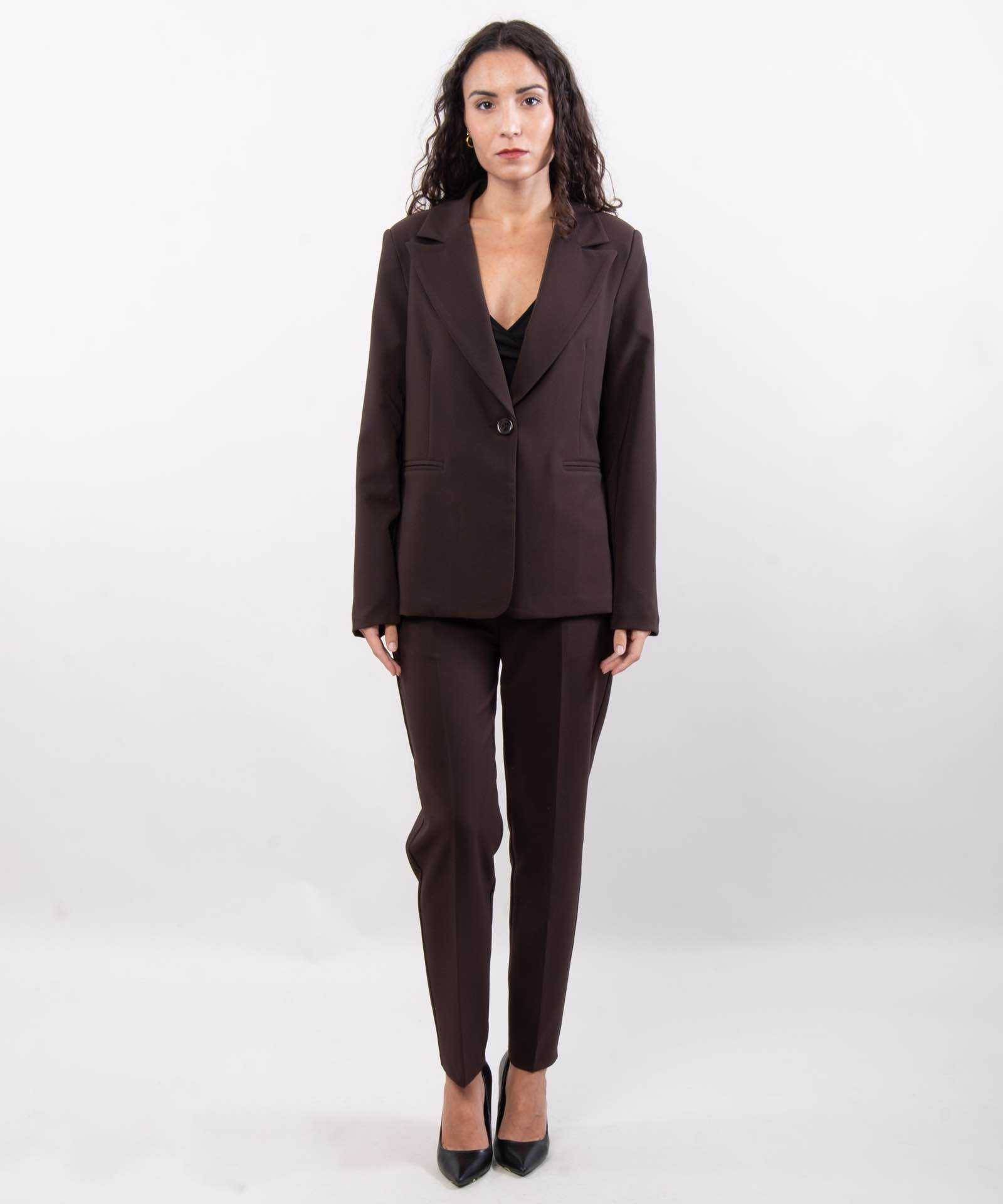 Elegant Blazer Jacket - Brown