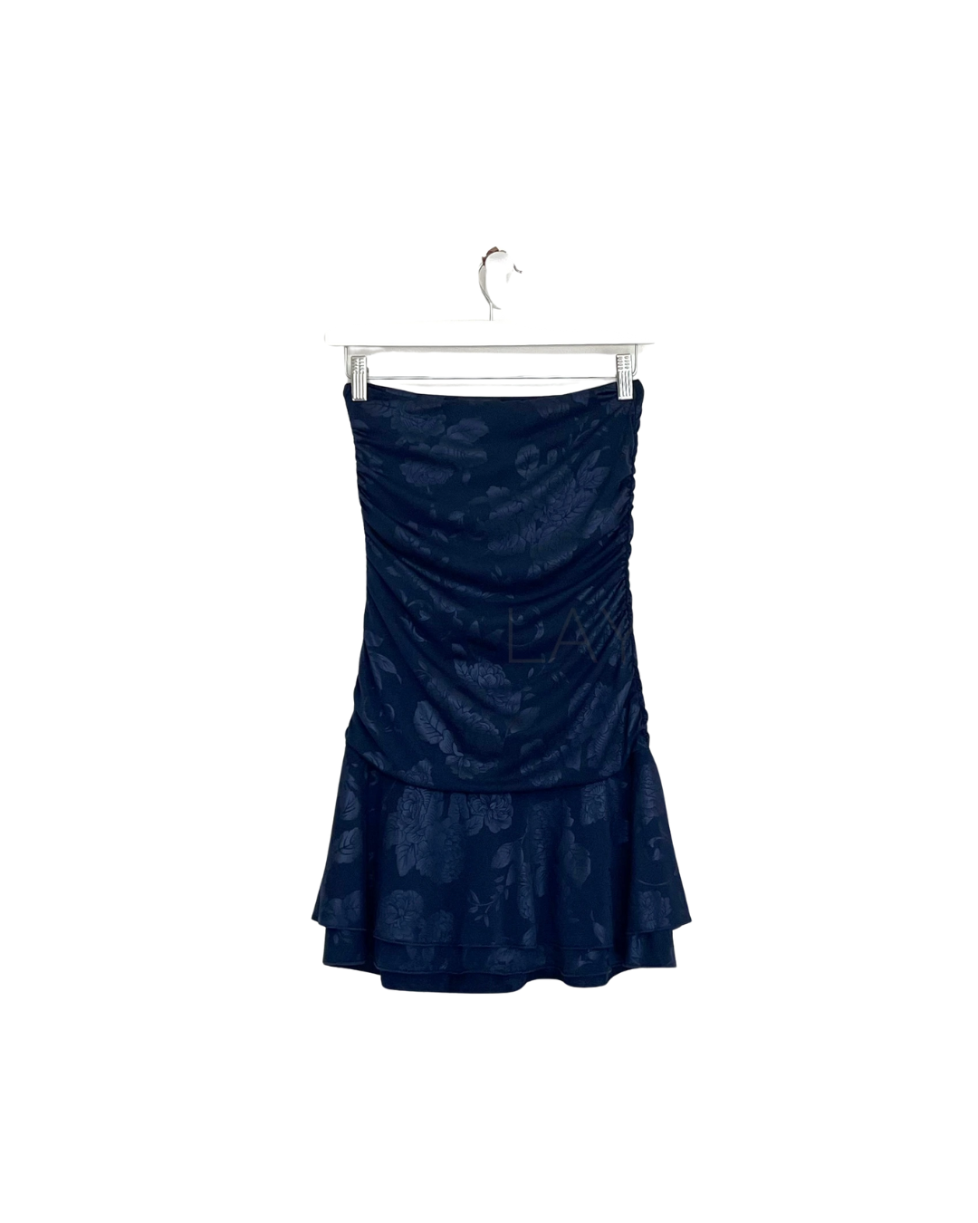 Mini Bandeau Patterned Dress - Blue