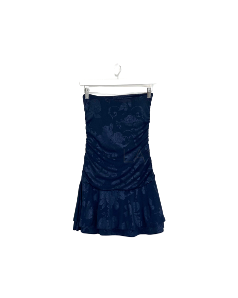 Mini Bandeau Patterned Dress - Blue