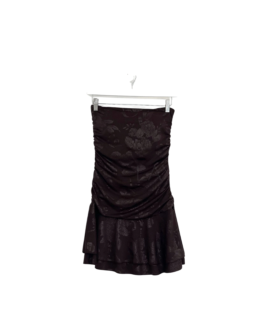 Mini Bandeau Patterned Dress - Brown