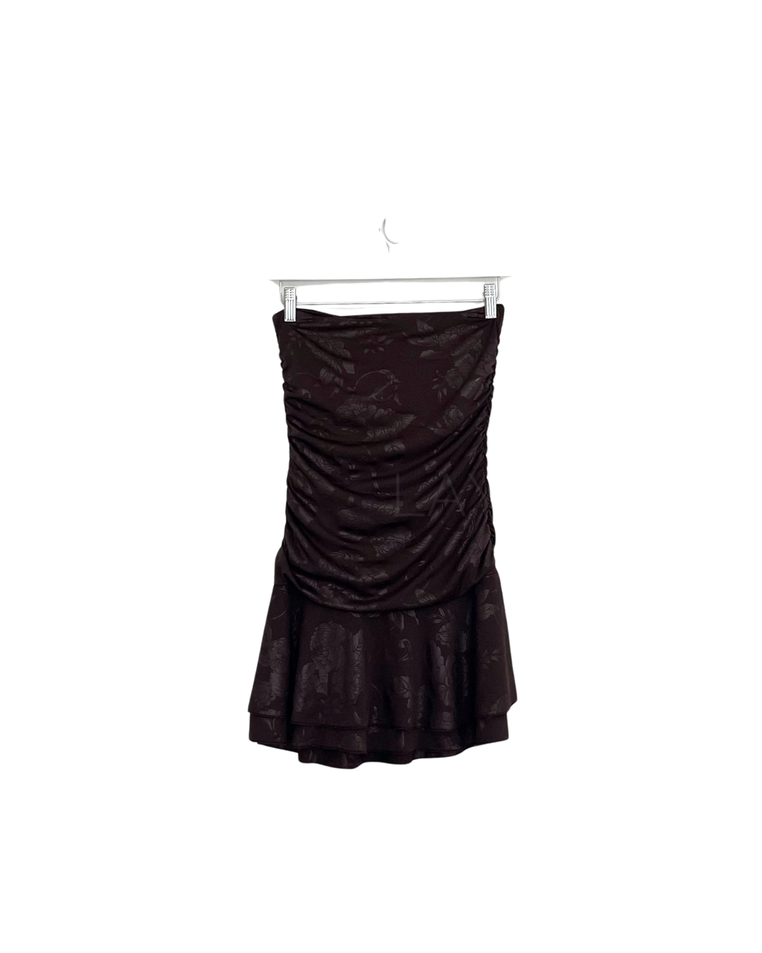 Mini Bandeau Patterned Dress - Brown