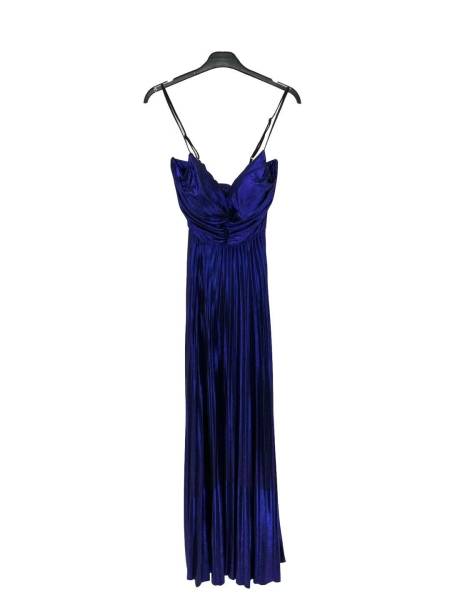 Metallic Maxi Dress with Bow Back Detail - Royal Blue