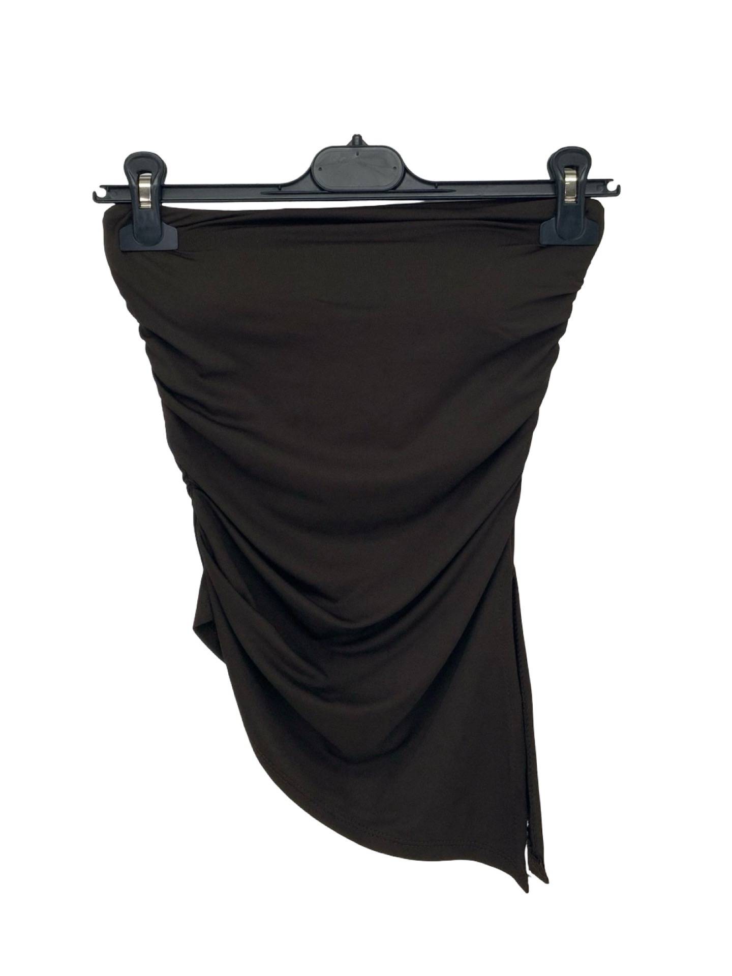 Asymmetric Strapless Top - Brown