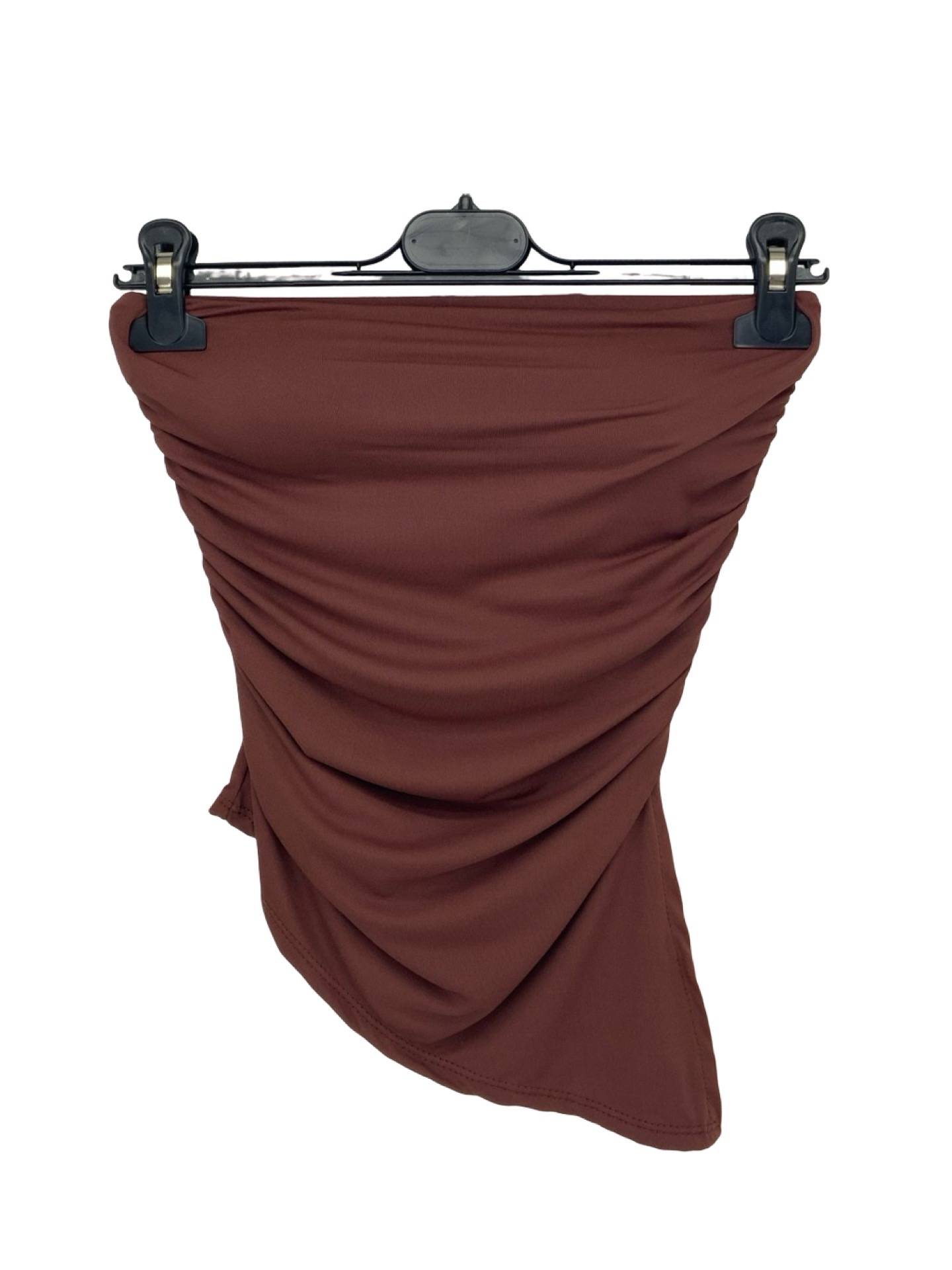Asymmetric Strapless Top - Chocolate