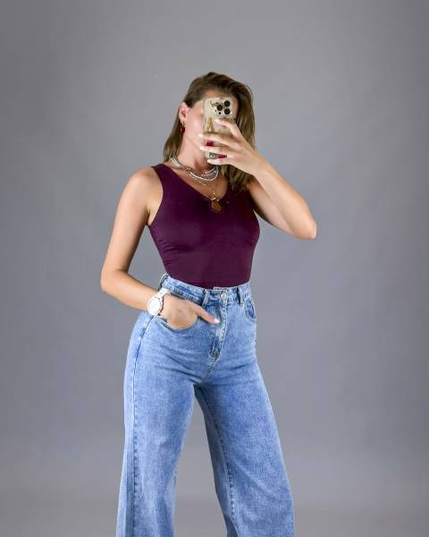 Bodysuit with Gold Ring Accent - Melanza