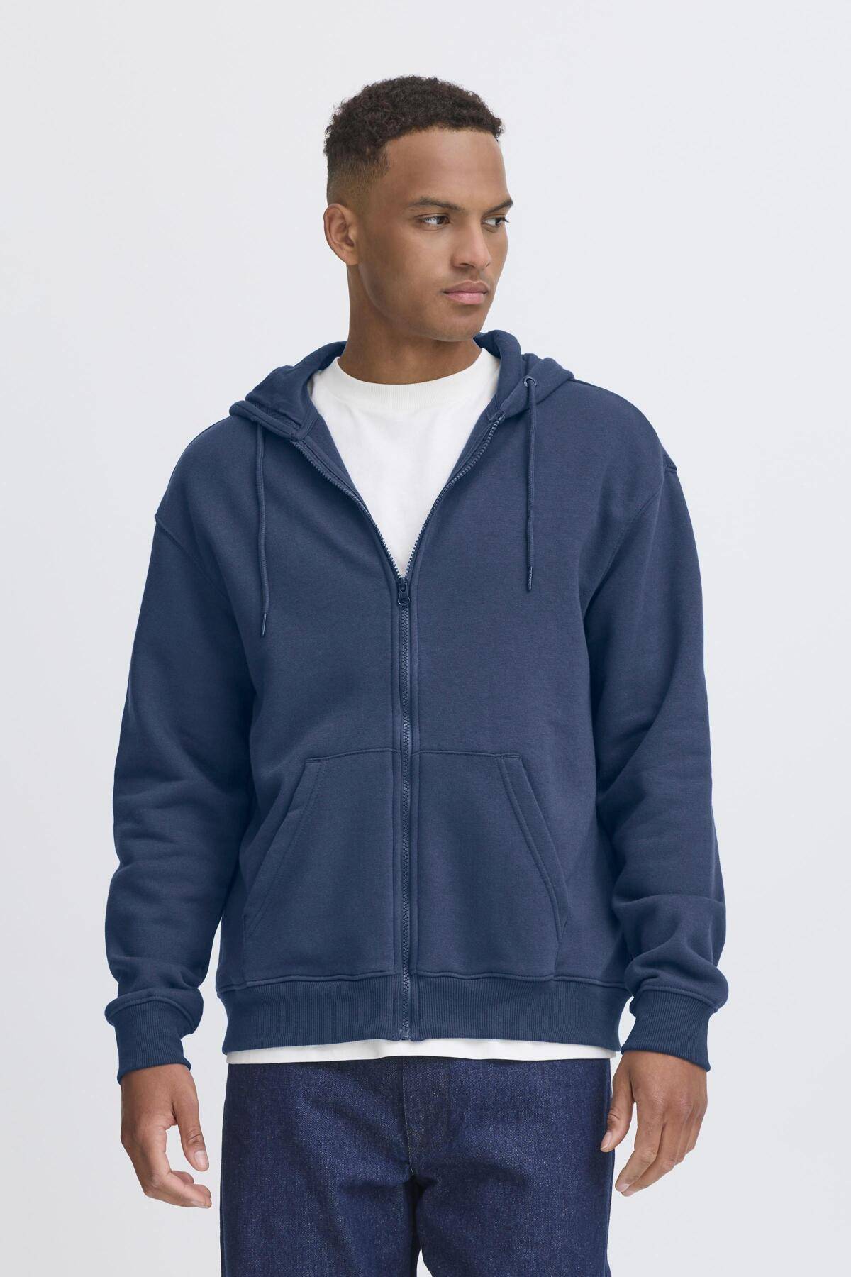 Blend BHJUSTE Zipped Hoodie - Blue