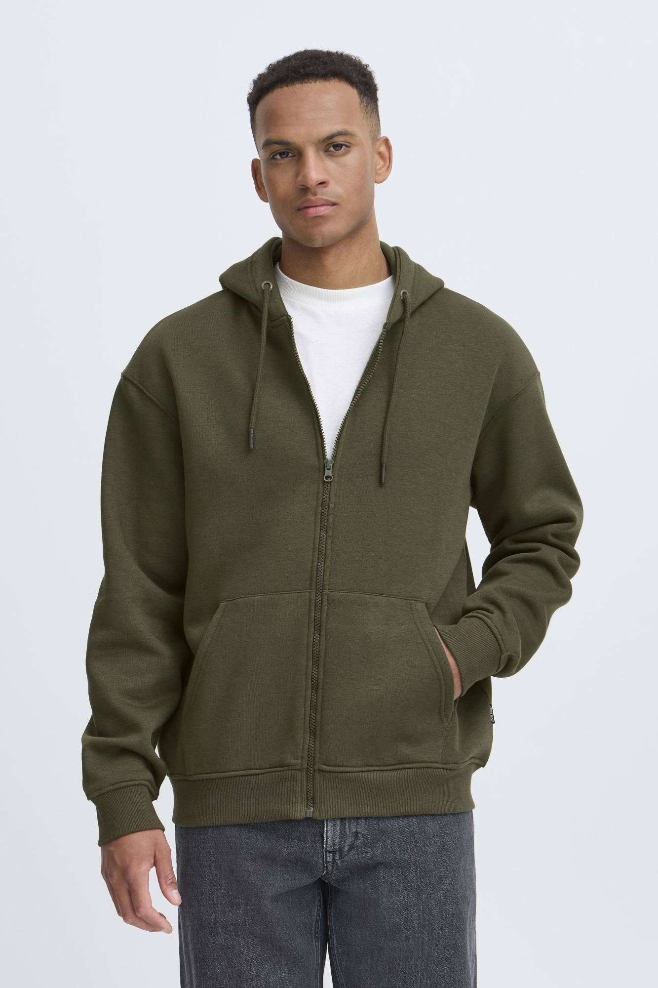 Blend BHJUSTE Zipped Hoodie - Khaki