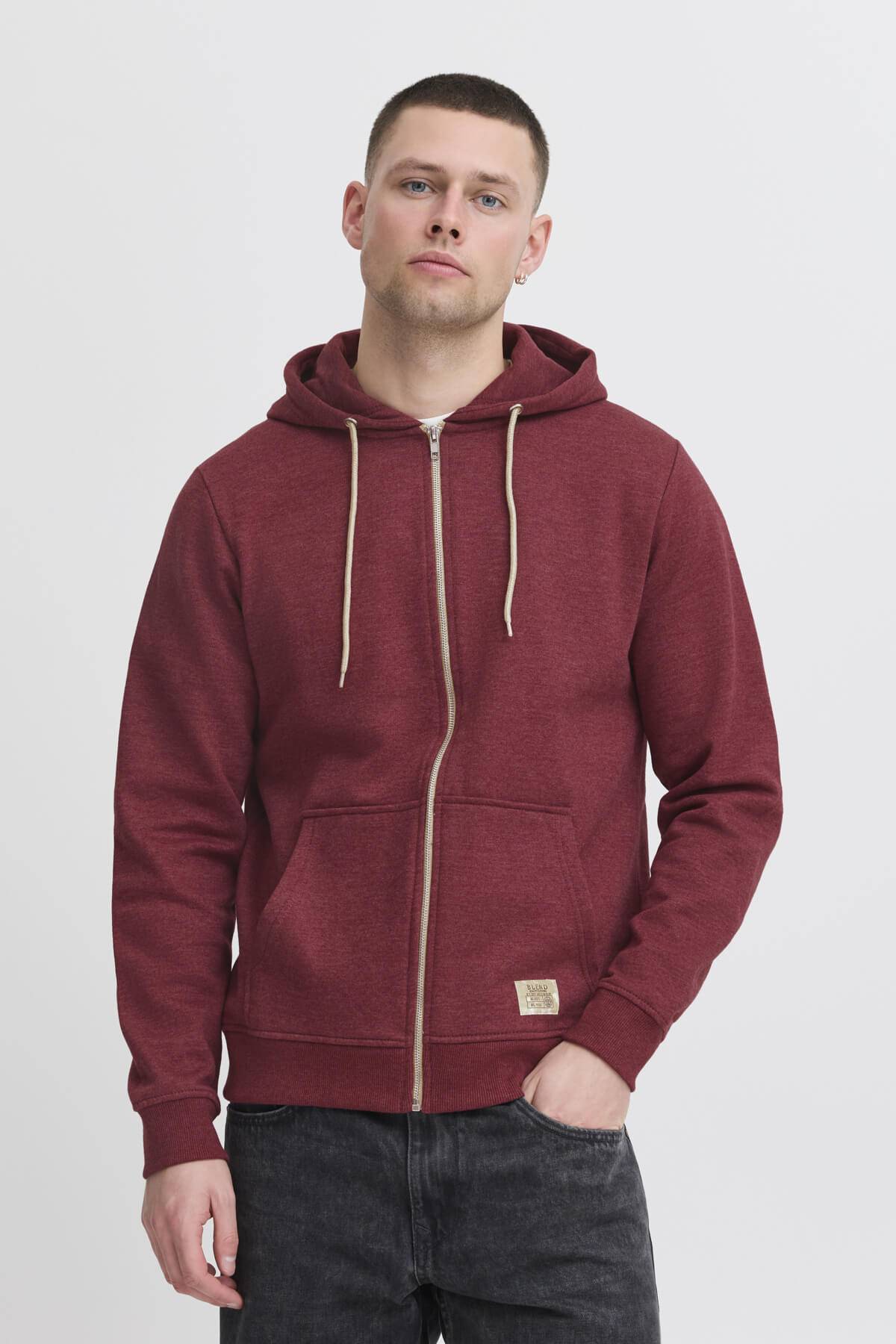 Blend BHNOAH Zipped Hoodie - Bordeaux