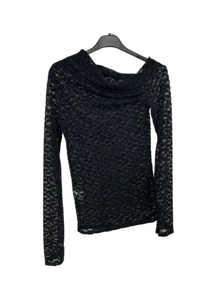 Lace Top with Long Sleeves - Black