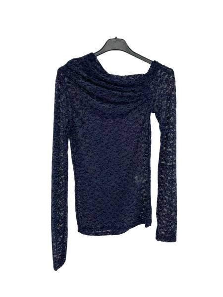 Lace Top with Long Sleeves - Blue
