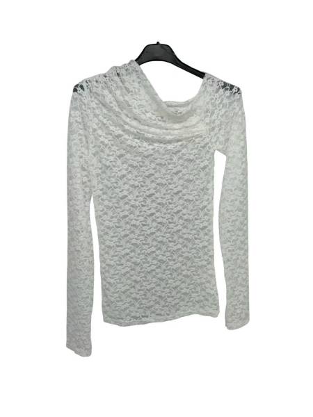 Lace Top with Long Sleeves - White