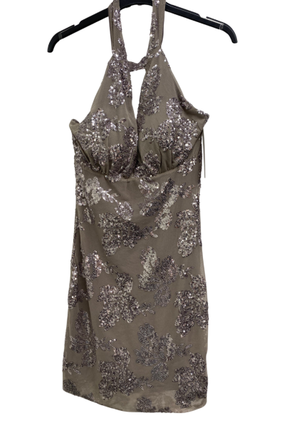 Sequin Halter Dress with Open Back - Fango